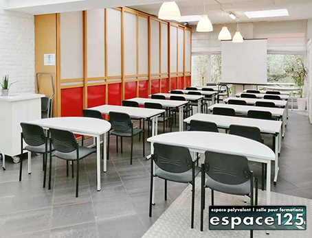 installation de la salle B2B pour formations de 4 à 26 personnes à Bruxelles